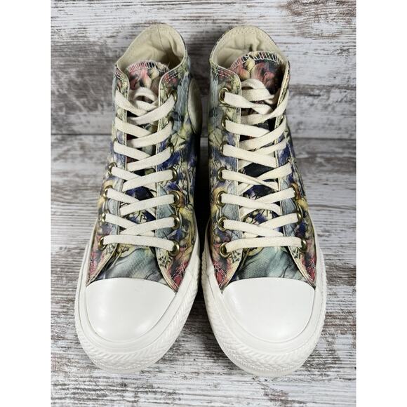 Women's Converse Chuck Taylor All Star Lux Hi Hidden Wedge Floral Sneakers Sz 7 - Picture 4 of 9